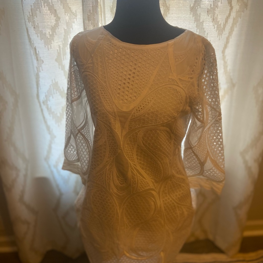 White spring lace dress